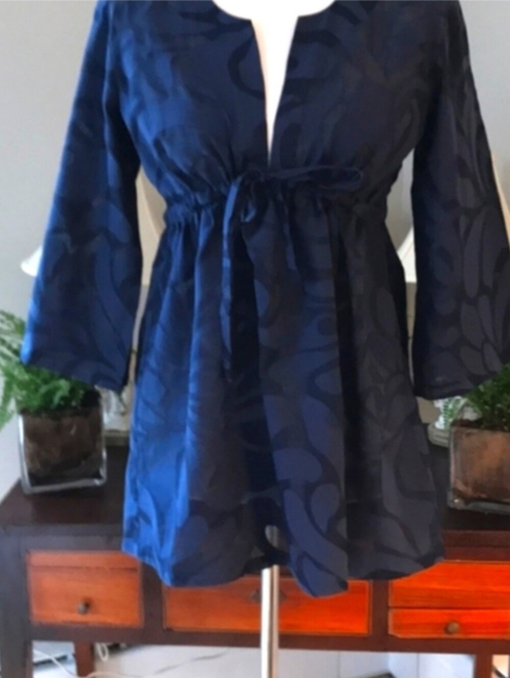 J Crew Beach Cover Up tunic - small- Navy Blue